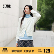 森馬（Semir）森柔|針織開衫女冬季短款絞花肌理圓領(lǐng)毛衫打底上衣101724106001