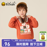 B.Duck小黃鴨童裝男童衛衣針織衫秋裝兒童上衣套頭衫 桔紅 130 cm