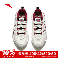 安踏（ANTA）板鞋男女同款春季百搭情侶款老爹鞋籃球文化運(yùn)動(dòng)鞋 【女款】象牙白/荔枝紅/黑-3 35.5