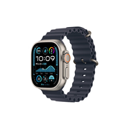 Apple/蘋果 Watch Ultra 2 智能手表GPS+蜂窩款49 毫米原色鈦金屬表殼海軍藍(lán)色海洋表帶MXDA3CH/B
