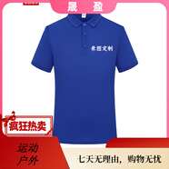 蠻威（MANWEI）夏季t恤定制logo印字短袖polo工作服刺繡工衣工裝團隊服裝文 彩藍 均碼 L