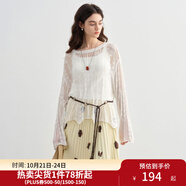 獨(dú)束大碼女裝波西米亞風(fēng)甜美百褶半身裙夏季新款高腰顯瘦法式半裙 梔子白-上衣 XL （尺碼：3）