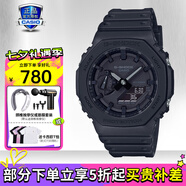 卡西歐（CASIO）【七夕】男表黑金GSHOCK雙顯運(yùn)動(dòng)防水腕表送男友石英電子手表禮物 GA-2100-1A1潮酷黑
