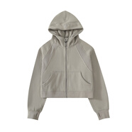 LULU露露Scuba系列l(wèi)ulu開衫全拉鏈寬松純色連帽截短拉絨外套夾克320克 太空灰 lululemon L