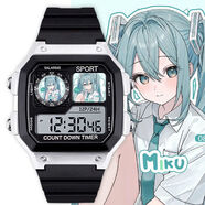 初音未來(lái)Miku手表周邊 重音teto手表電子表鬧鐘計時(shí)二次元腕表 D4419-初音未來(lái)