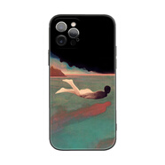 易淘制造孤獨與孤獨現(xiàn)代藝術插畫適合iPhone 15 Pro Max軟殼14Plus蘋果13M 意象潛游-黑殼 魅族其他型號