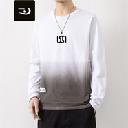 浪古 LAWKUL漸變色長(cháng)袖T恤男士春秋季2025新款上衣休閑打底衫男裝衛衣 白色 S