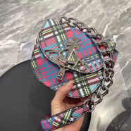 VVIENNE WESTLOCK【專(zhuān)柜正品】順豐包郵薇薇安西太后經(jīng)典土星女包包送女友老婆禮物 格紋馬鞍包