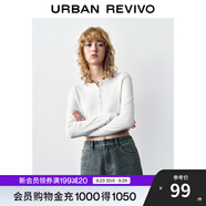 UR秋季新款女裝曠野美拉德百搭修身針織開(kāi)衫UWB940014 本白 L
