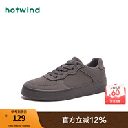 熱風(fēng)（Hotwind）男士時(shí)尚休閑鞋冬季新款圓頭系帶休閑加絨厚底板鞋 09灰色 44