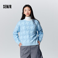 森馬[毛衫合輯]男士毛衫秋冬簡(jiǎn)約保暖毛衣針織衫情侶款 [女裝C款]藍色調00388 L