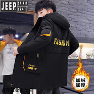 JEEP SPIRIT2025新款秋冬季潮牌工裝羽絨棉服男韓版潮流棉襖棉衣外套派克服男 1901【加絨】黃色 M