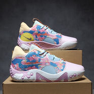 AJNIKERNIKE AIR 莆田純原保羅喬治6實(shí)戰籃球鞋莫蘭特1代全男女緩震 彩粉_(摩擦有聲音) 43