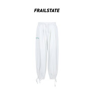 FRAIL STATE綁帶針織垮褲寬松純色通勤顯瘦束腳衛(wèi)褲男女同款潮牌 白色 S A1