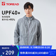 探路者（TOREAD）防曬衣春夏男女情侶輕薄透氣防紫外線UPF40+防潑水戶外風(fēng)衣 TAZK81804 青藍(lán)灰L