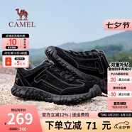 駱駝（CAMEL）登山鞋男防滑戶外徒步運(yùn)動休閑鞋男新款透氣男士復(fù)古鞋子七夕禮物 G15A370083  黑色（皮面款） 42