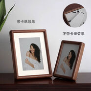 實木黑胡桃相框擺臺六8寸6洗照片做成畫框感7定制diy相片掛墻 黑胡桃榫卯框+棉麻背板 6寸10點*15點m照片無卡紙6寸框