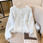 AEMAPE毛衣女秋冬2026新款時(shí)尚洋氣爆款超好看高級感寬松慵懶風(fēng)可愛(ài)小兔 6088淺藍色 均碼 均 碼