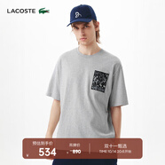 LACOSTE法國(guó)鱷魚男裝25春夏新款寬松版型平紋針織T恤|TH0584 CCA/銀灰色 M 4