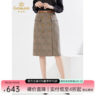 喬萬(wàn)尼秋冬新品英倫復(fù)古半裙商場(chǎng)同款氣質(zhì)半身裙EI4D513802 復(fù)古英倫格 M