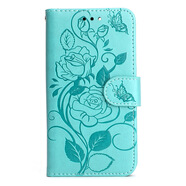 BMAD適用小米redmiNOTE15PRO手機殼翻蓋紅米5C玫瑰花iPhone17plus皮套2025新款時(shí)尚輕奢高顏值 玫瑰花紋-綠色 小米POCO C71