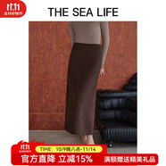 THE SEA LIFE歐海一生 半身裙女2024冬簡約利落細(xì)膩軟糯舒適親膚半身裙A180215 咖棕色 M
