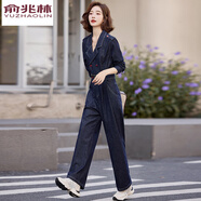 俞兆林（YUZHAOLIN）可拆卸工裝牛仔連體褲2025新款女春秋拉鏈連身褲高端連體褲 圖片色 S
