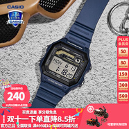 卡西歐（CASIO） 男表女表卡西歐手表男女情侶表學(xué)生時(shí)尚運(yùn)動(dòng)表太陽(yáng)能雙顯電子表 WS-1600H-2AVPF宇宙藍(lán) 10年電量