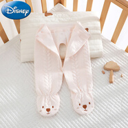 迪士尼（Disney）嬰兒保暖褲初生兒春秋可調節開(kāi)襠褲包腳寶寶棉褲新生兒打底褲52碼 保暖粉色腮紅小熊包腳褲 褲腰可打開(kāi)，方便換尿布 52 cm 參考(4-10斤)