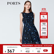 PORTS寶姿商場(chǎng)同款 新品女裝甜美木耳邊裝飾無(wú)袖連衣裙SN8D027HPP022 丈青 M (6)
