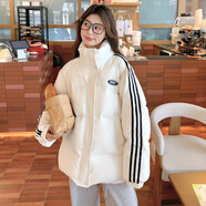 阿瑪施AMASS哥弟適用米白色棉服女冬季新款棉襖外套小個子短款面包服棉衣 米白色 S 95-110斤