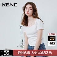 KBNE短袖t恤女上衣白色內(nèi)搭2025夏季新款方領(lǐng)設(shè)計(jì)感洋氣獨(dú)特打底 白色 XS