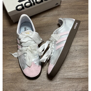 阿迪達(dá)斯 （adidas）定制球鞋 adidas neo VL Court 2.0 蕾絲 涂鴉 簡(jiǎn)約百搭 女子 銀粉 35.5 支持鑒定 假一賠三
