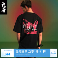 MLMR MY LIFE MY RULES24春夏新款男女情侶同款發(fā)泡字母膠印筆刷感涂鴉短袖T恤M24101008 E40黑色 M