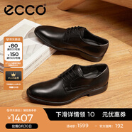 愛步（ECCO）七夕禮物皮鞋男 商務(wù)男鞋正裝皮鞋男士亮面皮鞋德比鞋 墨本621634 黑色/磁石灰62163450839 39 尺碼偏大