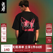 MLMR MY LIFE MY RULES24春夏新款男女情侶同款發(fā)泡字母膠印筆刷感涂鴉短袖T恤M24101008 E40黑色 M
