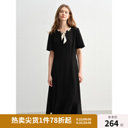 獨束大碼女裝2025夏新款波點(diǎn)飄帶連衣裙微胖收腰赫本風(fēng)氣質(zhì)小黑裙 烏梅黑-長(cháng)款 2XL （尺碼：4）