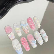 無(wú)他M198甜甜糖糕半手工美甲穿戴甲多巴胺蝴蝶結夏日指甲顯白可拆 M219清蘭冰星中T售后聯(lián)系客服 0件 XS需要測量實(shí)拍看SKU送五件套