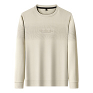 金盾（KIN DON）2025秋冬新款長(cháng)袖T恤男士圓領(lǐng)寬松印花時(shí)尚百搭春秋上衣 9992-淺卡其 M