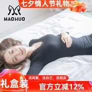 貓惑修身恒溫無(wú)痕保暖內衣女士美體v領(lǐng)蕾絲薄款加絨加厚打底秋衣秋褲 黑色加絨上衣【不含褲子】 均碼 【適合80-135斤】