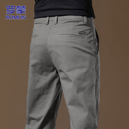 羅蒙（ROMON）休閑褲男秋季商務(wù)褲子男士時(shí)尚直筒褲寬松百搭男褲