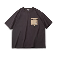 馬登（Maden）工裝 美式休閑戶(hù)外機能風(fēng)短袖T恤棉口袋撞色體恤拼接Tee男 巖灰色 M