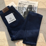 ANTCITY 202025年春夏新款高腰高彈力緊身牛仔褲顯瘦提臀鉛筆褲煙管褲女春潮 深藍色 XS _80-88斤