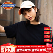 dickies 純棉短袖T恤 情侶男女同款 純色休閑百搭 DK007093 黑色 M