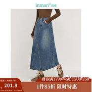 茵曼（INMAN）時(shí)尚繡花立領(lǐng)襯衫洋氣寬松休閑長(zhǎng)袖襯衣 牛仔藍(lán)半身裙-18438189 S （褲子 26碼）