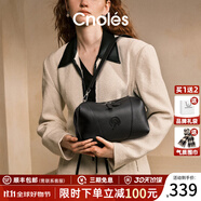蔻一（Cnoles）包包女士2025新款單肩斜挎包真皮腋下包高檔輕奢時尚軟方包 黑色軟方包時尚單品