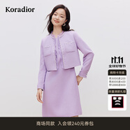 珂萊蒂爾女裝夏季商場(chǎng)同款氣質(zhì)通勤圓領(lǐng)連衣裙裙子女 淡紫紅 XL