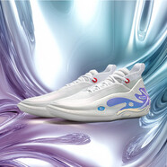 李寧（LI-NING）WOW11丨籃球鞋男子中幫撞色時(shí)尚運動(dòng)比賽運動(dòng)鞋 標準白 44