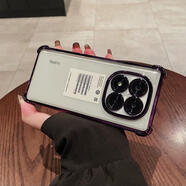 際客適用小米紅米note14pro手機保護殼鏡頭全包note14保護套note14pro透明氣囊防摔簡(jiǎn)約男女款矽膠軟殼 軟矽膠巜巜【暗紫色-四-10 紅米Note14Pro+