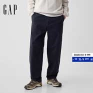 Gap【成毅代言】男裝2025秋季新款彈力寬松闊腿休閑褲長(cháng)褲714169 藏藍色 34 /32